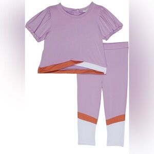 NWT Habitual Kid Pants And Shirt Set Size 18 Months Colorblock Purple Leggings